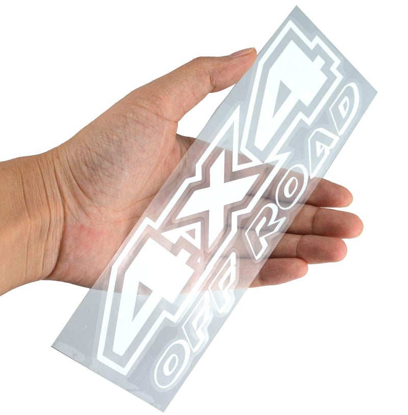 EmbRoom 2pcs 4x4 Offroad Decals, Brushed Print Effect Black Vinyl Replacement Stickers for F150 GMC Sierra Chevy 1500 2500 Chevrolet Silverado (White) - Image 2